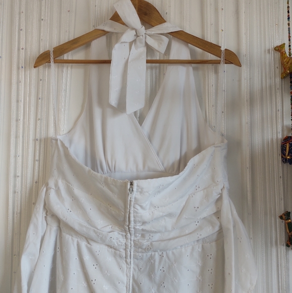 Vintage White Tie Neck + Waist Sundress - Picture 8 of 16